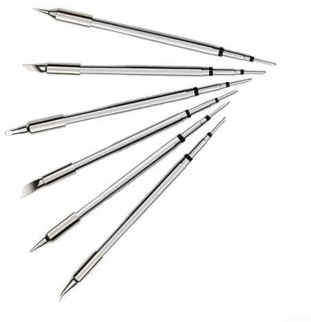 HEIBTENY C245 punta saldatore in rame per stazione di saldatura JBC C245-032/C245-749/C245-789/C245-803/C245-907/C245-939 ricambio per punta dritta argento (C245-907)