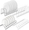 MOAMUN 4 PCS Plate Rack Bowl Rack Set, Plate Organiser for Kitchen Cupboard, Stainless Steel Plate Storage Dish Drying Rack Kitchen Cupboard Organiser for Pot Lid Bowl Plates Cutting Boards Bakeware