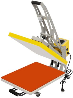 DeeDuud 2500W Transferpresse Textilpresse T-Shirt Sublimationsmaschine 40×50cm Hitzepresse Heat Press Heißpresse DIY Mulitifunktional Sublimation Wärmepresse (Gelb)