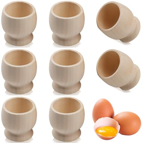 XineYuor Eierbecher Holz,8PCS Eierbecher,Eier Becher für den Frühstückstisch,Egg Haltern aus Holz Perfekt für Brunch und Frühstück Tischdekoration zu Ostern