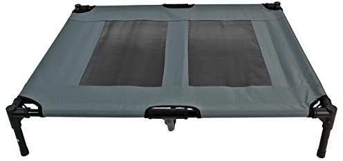 Actiaspet Elevated Dog Bed Oxford Mesh Pet Cot Indoor or Outdoor (Grey, Large)
