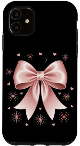 Cute Pink Ribbon with Hearts Coquette Style Case for iPhone 11