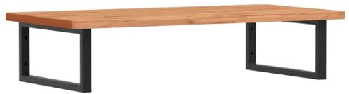 vidaXL Estante para fregadero de madera de haya maciza y acero, color negro y natural