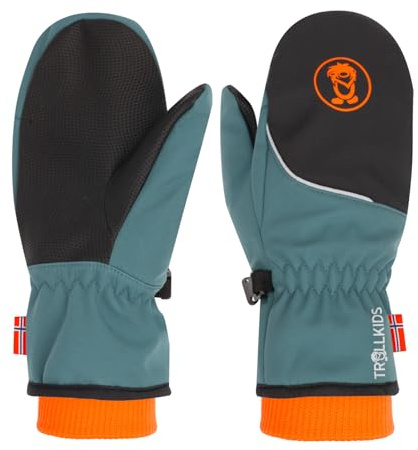 Trollkids Kids Trolltunga Mitten | Wasserabweisend und winddicht, Hohe Elastizität, Gummierte Handflächen, Verbindungsclip