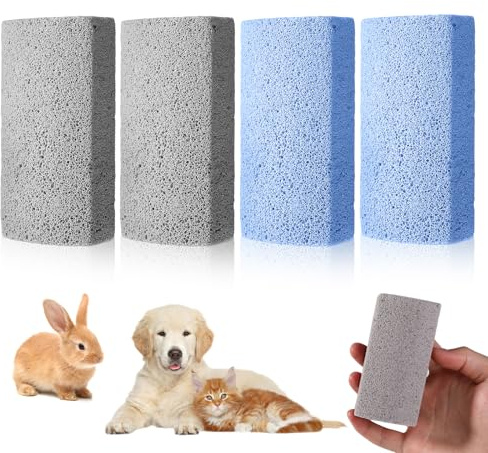 CVASNF 4 Stück Trimmstein für Hunde, Bimsstein Hund Trimmen Haustier Bimsstein Fußpflege Pumice Stone Haarentfernung Tierhaare Hornhautentferner Werkzeug für Couch Möbel Bettwäsc