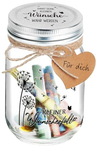 BOFUNX Wunscherfüller Geldgeschenk Verpackung, Glasflasche mit Aufkleber Konfetti Geschenkanhänger, Geschenk für Geburtstag Jugendweihe Weihnachten Neujahr