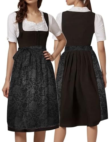 Generisch Schürze für Dirndl Trachtenschürze Trachtenkleid Dirndlkleid Dirndlschürze Taftschürze Trachtenmode einfärbig Uni TAFT grün pink rot rosa blau schwarz Glanz Apron (60/70cm)