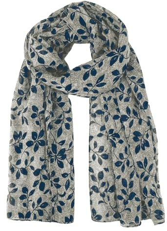 AWAVM Leichter Schal für Damen, langer dünner Schal, bedruckt, Geschenk für Damen, 3, 90 x 180 cm, Farbe: Cyan, Einheitsgröße