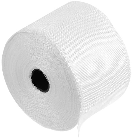 IMIKEYA Ruban Adhésif en Fibre de Verre Blanc de 25 M Résistant la Chaleur pour Maintenance Industrielle et Protection de Structures Tubulaires