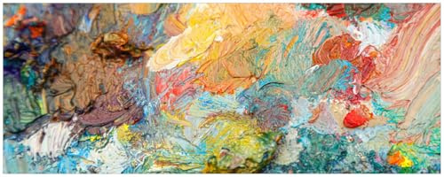 Wallario Küchenrückwand selbstklebend 115 x 50 cm, Motiv: Künstlerischer Farbrausch | Spritzschutz abwischbar & pflegeleicht
