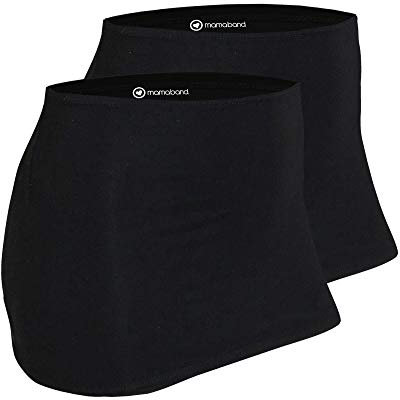 mama band Mamaband Nierenwärmer DOPPELPACK zum Warmhalten des Nieren- und Hüftbereichs & für die Schwangerschaft, 42-48, Schwarz / Schwarz