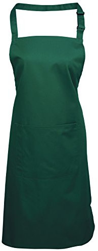 Premier Workwear Adult Unisex PR154 Bib Cooking Apron With Pocket (Bottle Green)