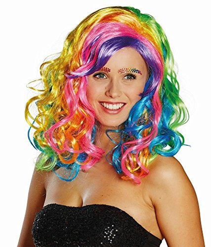 Mottoland Kostüm Zubehör Damen Perücke Regenbogen Karneval Fasching Party
