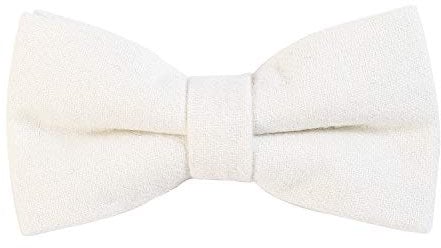 DonDon Herren Fliege 12 x 6 cm Baumwolle gebunden und längenverstellbar weiß