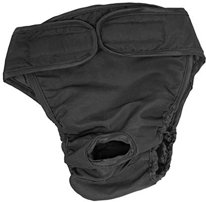 Sharplace Hundeschutzhose für Rüde Hunde Hündinnen, Waschbar und Verstellbar Hundeschutzhose Läufig Pant Hygieneunterhose, Schwarz, L