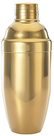 Barfly Set de 3 shaker à cocktail japonais en acier inoxydable doré 9,1 x 9,1 x 17,5 cm