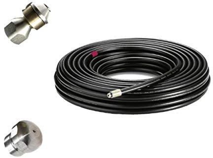 30 metros tubo limpiador Set de manguera Professional Incluye Tubo limpiador Boquilla VA Acero Inoxidable & Tubo limpiador Boquilla giratorios para agua fría y agua caliente limpiador de alta presión