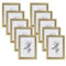 WOLTU Bilderrahmen 13x18cm 10er Set Fotorahmen Holzrahmen mit Passepartout, zum vertikalen oder horizontalen Aufhängen/Aufstellen, Posterrahmen Collage Wanddeko, Gold