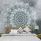 Naturer Mandala Wandteppich Grau 230x150 Indisch Psychedelic Wandbehang Elefant Boho Wandtuch Hippie Böhmen Indischer Tapestry Mandala Tuch Bohemien Gobelin