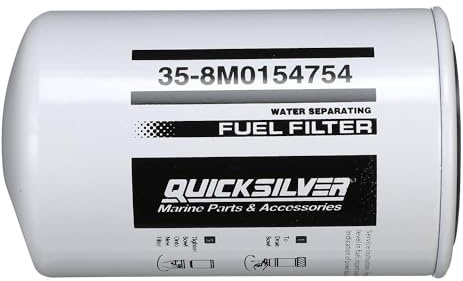 Quicksilver 8M0154754 Water Separating Fuel Filter for Select Yamaha 2-Stroke and 4-Stroke Outboards