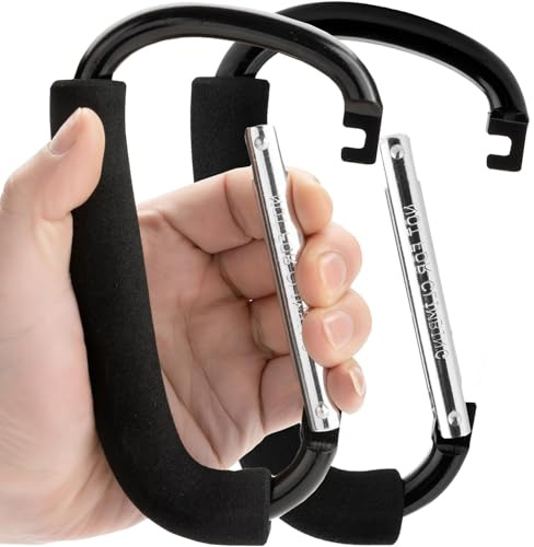 Large Buggy Clip 2 Pack 6.6”,Pram Pushchair Stroller Clip,Shopping Accessories Bag Holder Hook Black