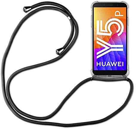 betterfon Hülle Kompatibel mit Huawei Y5P | Handykette Smartphone Halskette Hülle mit Band | Handyhülle mit Kordel zum Umhängen Kompatibel für Y5P | Schwarz