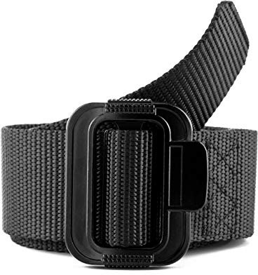 Faletony Unisex Gürtel Polyester Belt für Damen und Herren, Stufenlos Verstellbarer Stoffgürtel Länge 125 cm (Schwarz)