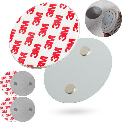Rauchmelder Magnethalter, 3 Stück, Ø 50 mm Durchmesser, zum Kleben an die Decke, Magnethalterung mit Befestigung ohne Bohren, Halter für Feuermelder und Rauchwarnmelder, Rauchmelder Klebepad Halterung