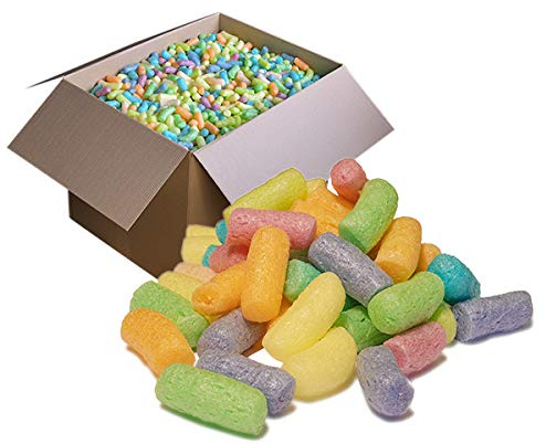 Multi Colour EcoFlo Biodegradable Packing Peanuts Box (127L = 5 cu/ft) Eco Friendly Packaging Filler