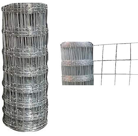 Wire Stock Fence Roll 800mm x 50m Live Stock Cow Sheep Hose Fencing Garden Farm Protective Boundary Fence Mesh L8/80/15 Hot Dipped Galvanized Steel Wire