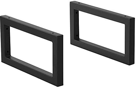 [en.casa] 2x Gestell 40x20cm Wandkonsole im 2er-Set Waschtischhalterung Waschtischkonsole Wandmontage Stahl Schwarz