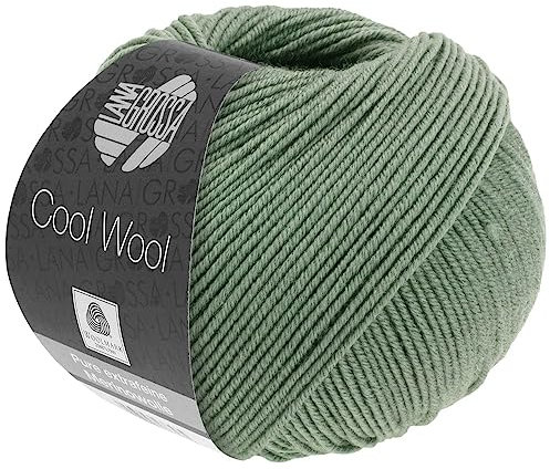 LANA GROSSA Cool Wool Uni | Extrafeine Merinowolle waschmaschinenfest und filzfrei | Handstrickgarn aus 100% Schurwolle (Merino extrafein) | 50g Wolle zum Stricken & Häkeln | 160m Garn FB 2079