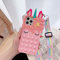 CrazyLemon für iPhone X/XS Hülle, Handyhülle Bubble Phone Case, 3D Pop Bubble Weich Silikon Schutzhülle mit Schlüsselband Stoßfest Hülle - Rosa