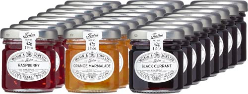 Wilkin & Sons Tiptree Miniature Jar Conserve, Marmalade Assortment Case, 24 x 42g / Customisable 24 Pack of 42g Mini Pots / 3 Flavours x 8 Pots Each