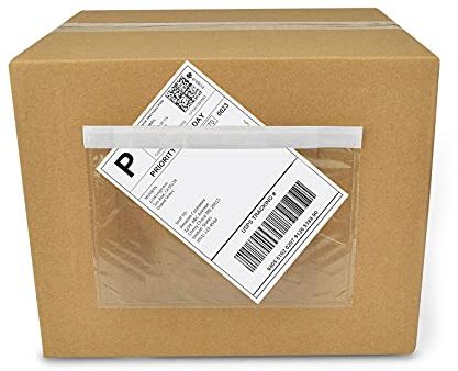 NefLaca 6 x 9 shipping label sleeves, 100Pcs Shipping Label Envelopes with Self-Adhesive Peel & Seal, Packing Slip Envelope Pouches for Invoices & Packaging