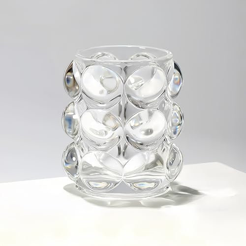 HARLIANGXY Makeup Brush Holder Glass, Vintage Makeup Brush Organizer, Cosmetic Organiser, Makeup Brush Pot, Cosmetic Brush Organiser Transparent
