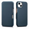 Mobiskin Hülle kompatibel mit Apple iPhone 13 MINI (5,4 Zoll), Handyhülle mit echtem Leder, Case, Schutzhülle, dünne Handy-Tasche, Slim Cover, Blau