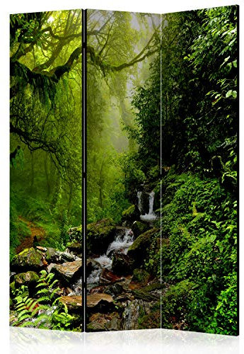 murando Akusticher Raumteiler Wald Foto Paravent 135x172 cm beidseitig auf Vlies-Leinwand Bedruckt Akustikschaum Trennwand Spanische Wand Sichtschutz Home Office c-B-0193-z-b