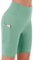 Persit Kurze Sporthose Damen, High Waist Radlerhose Sport Shorts Sommer Cycling Bike Leggins schwimmbadgrün XL