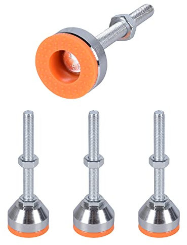 SPDYCESS 4 Pièces Pieds Réglables pour Meubles, M10×80mmר40mm Filetage Très Résistant Acier Carbone Pied de Nivellement Ajusteur Niveleur Protecteur de Sol Reduire le Bruit pour Machine Table Meubles