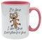 Its Fine I'm Fine Everything is fine cat Joke Coffee Tea Cocoa Soup Daily use Inside Coloured Ceramic Cup Mug. (Pink)