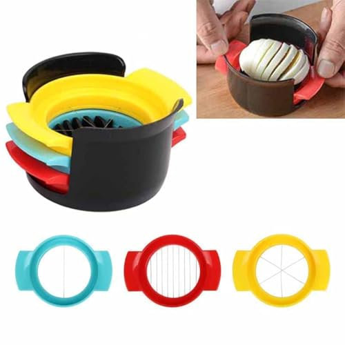 DDSHUN Egg Slicer 3 in 1 Heavy Duty Stainless Steel Wire Multifunctional Egg Cutter Dishwasher Safe & Easy to Clean for Eggs, Strawberries, Mushrooms, Soft Fruits