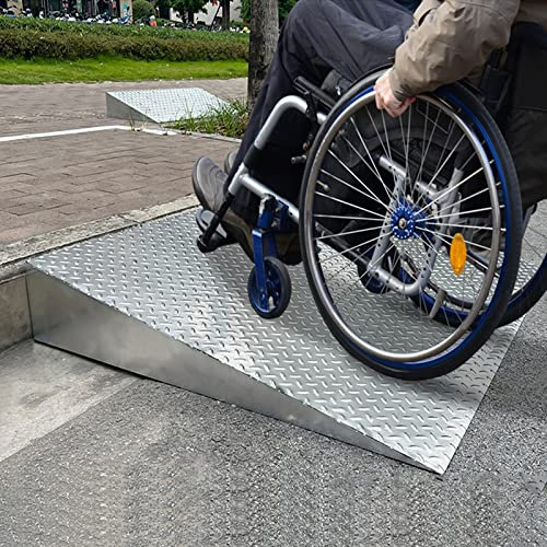 Rollstuhlrampe Auffahrrampen Rampe Rollstuhl Rampe Edelstahl, Tragbare Rutschfeste Türrampe Für Gehhilfen, Umzug Und Hauszugang, Bordsteinrampe Für Einfahrt Im Freien Bordsteinrampe ( Color : LxWxH ,