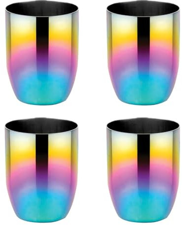 Ahimsa Kinderbecher aus Edelstahl – Kinderärzte entworfen Kleinkindbecher für offenes Cup-Training, 237 ml, 100 % BPA-frei und spülmaschinenfest (Set mit 4 Regenbogenbechern)