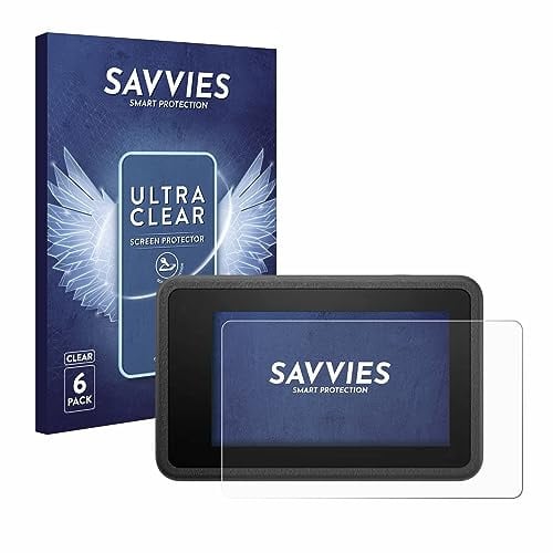 Savvies 6 Stück Schutzfolie für DJI Osmo Action 4 Displayschutz-Folie Ultra-Transparent