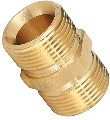 HEEPDD High Pressure Sprayer Adapter, Brass M22 Metric Male Thread Pressure Washer Fitting 10.6in/4mm Hose Connector Coupler
