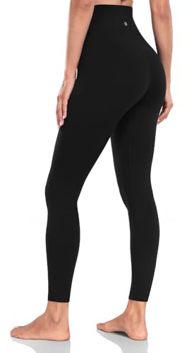 HeyNuts Yoga Pro 7/8 Leggings, High Waisted Soft Pants Buttery Workout Leggings Athletic Compression Yoga Pants 25'' Black M(8/10)