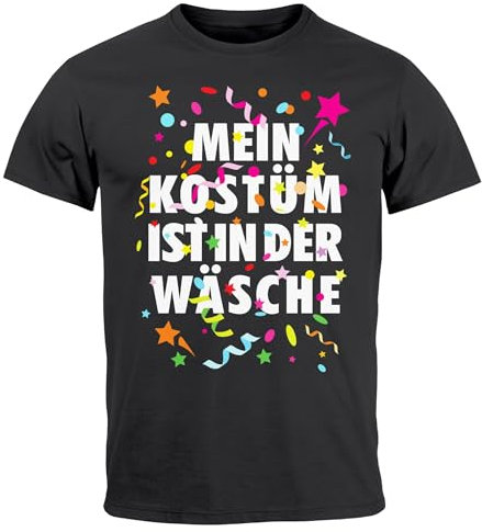 MoonWorks® Herren T-Shirt Fasching Karneval Kostüm-Ersatz Verkleidung Last Minute Faschingskostüme Männer dunkelgrau 4XL