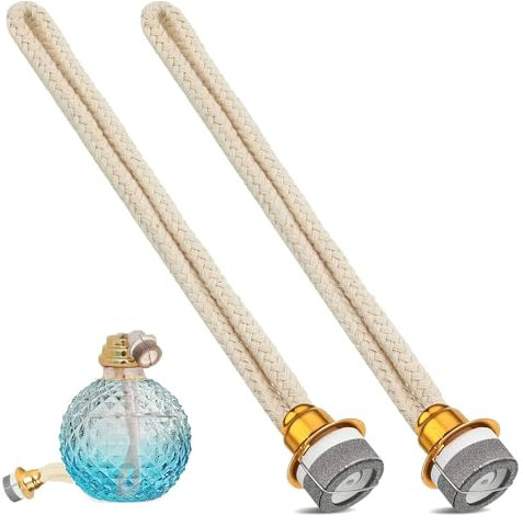 DGUSO 2 Stück Öllampe Docht Lampe Docht Duftlampe Docht Duftlampe Docht Duft Öllampe Docht Für Geeignet für die Heimdekoration mit Katalytischer Brennerdiffusion und Aromatherapie 16cm (Gold)