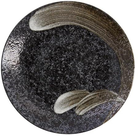 Luxus - Teller Set schwarz - Ansen - Edo japan - Teller - Ø22,5 cm | H3 cm - Porzellanteller - Keramik - Groß - Essteller - Essteller - Frühstücksteller - Japanische Teller - Japanisches Geschirr -